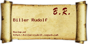 Biller Rudolf névjegykártya